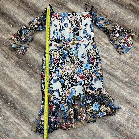 Alexia Admor Women’s Dress size 6 Sequin Embroidered Floral Formal Off Shoulder - Picture 3 of 11